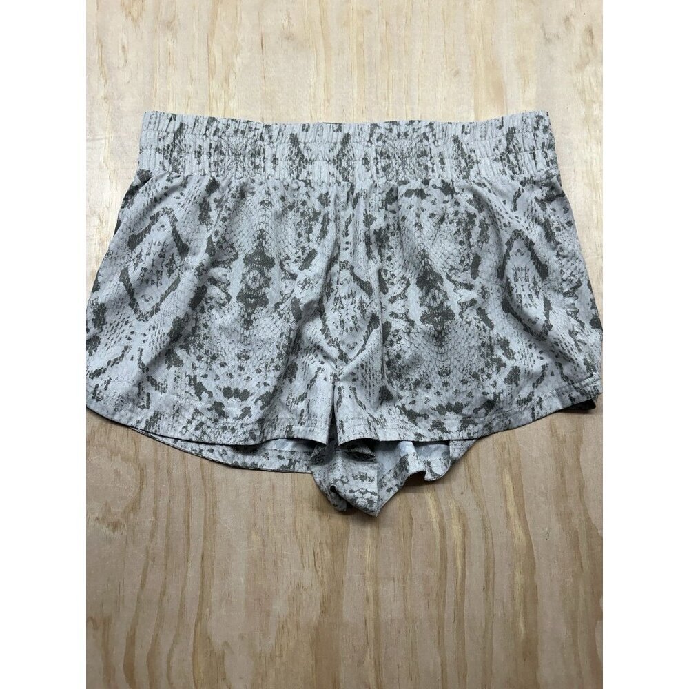 Varley Womens Kallin Running Shorts XL Animal Snake Print Athletic Lined Gym